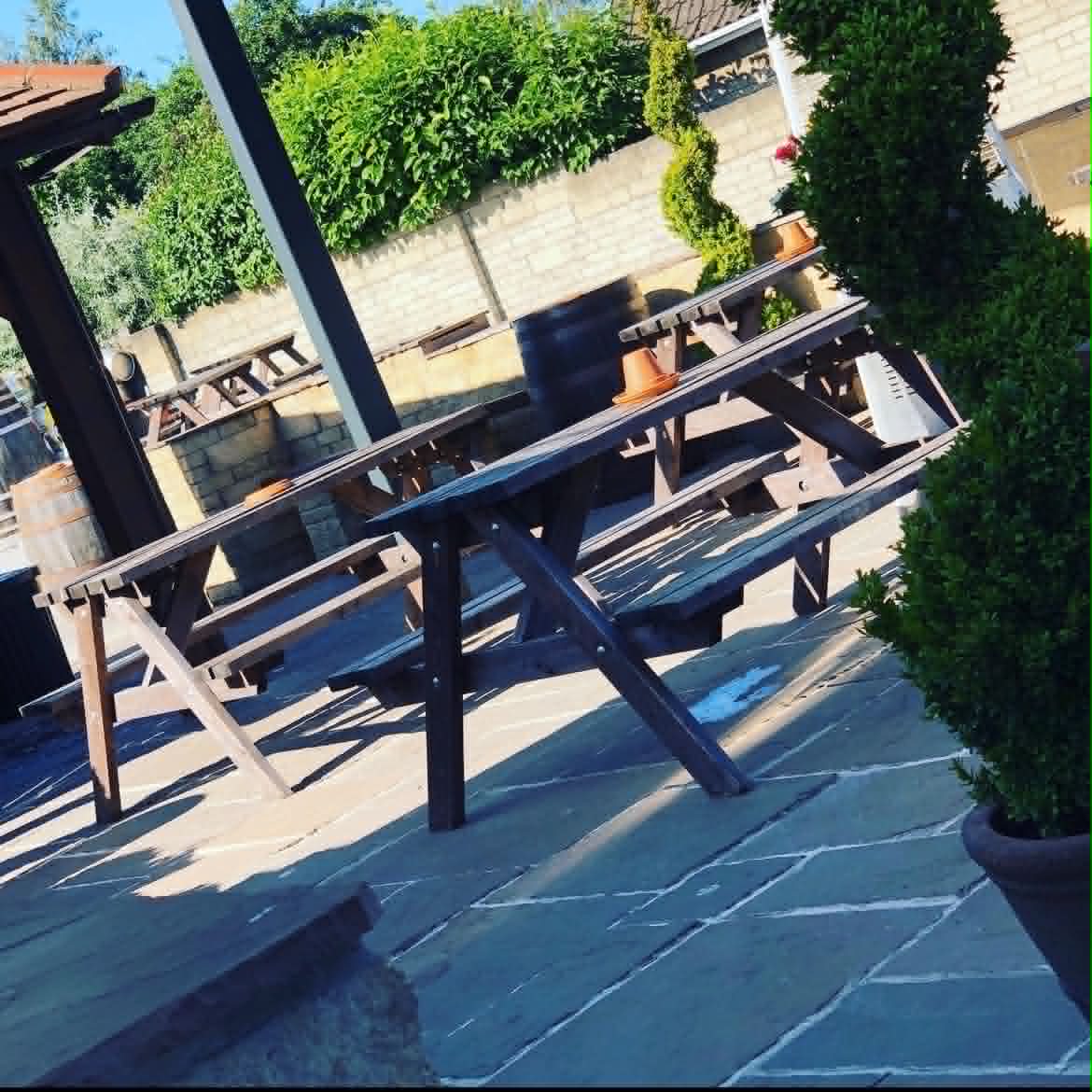 Outdoor Seating - The Eagle and Child Pub